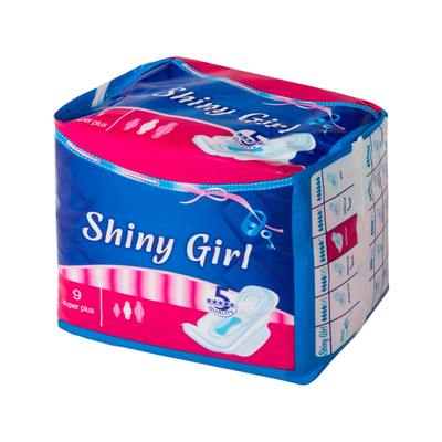 Guardanapo sanitários descartáveis da menina brilhante da hortelã/ultra Maxi Pads natural 155mm