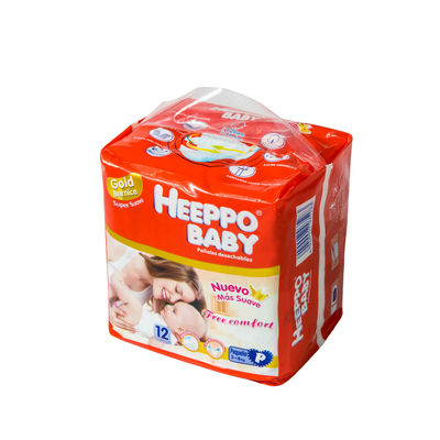 A fralda descartável do bebê da polpa do fluff do tecido do bebê de BackSheet do PE acolchoa com fita mágica