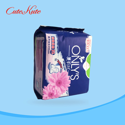 do algodão orgânico descartável do filme do PE dos guardanapo sanitários de 240mm almofadas menstruais SAP