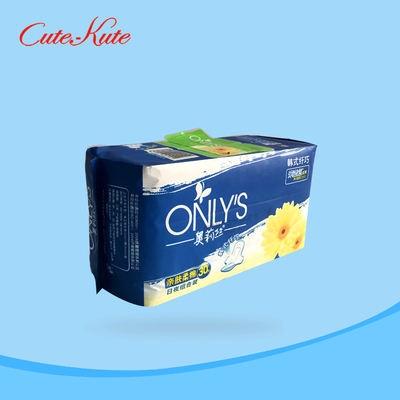 Asas extra do aníon fino super descartável de bambu macio das almofadas sanitárias