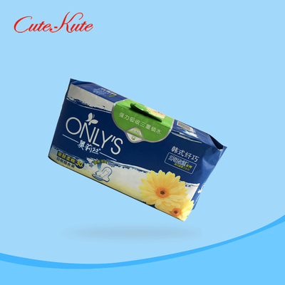 Absorvência alta feminino feminino orgânica macia dos guardanapo sanitários do filme 270mm do PE das almofadas