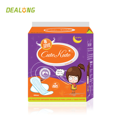 A senhora confortável Care Sanitary Napkin das almofadas sanitárias 270mm das mulheres imprimiu