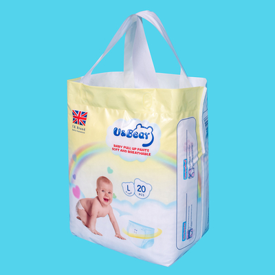 O bebê branco do ADL levanta calças que a absorvência super orgânica levanta os tecidos impressos