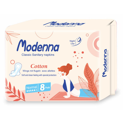 Almofadas sanitárias respiráveis macias orgânicas absorventes de guardanapo sanitários com asas